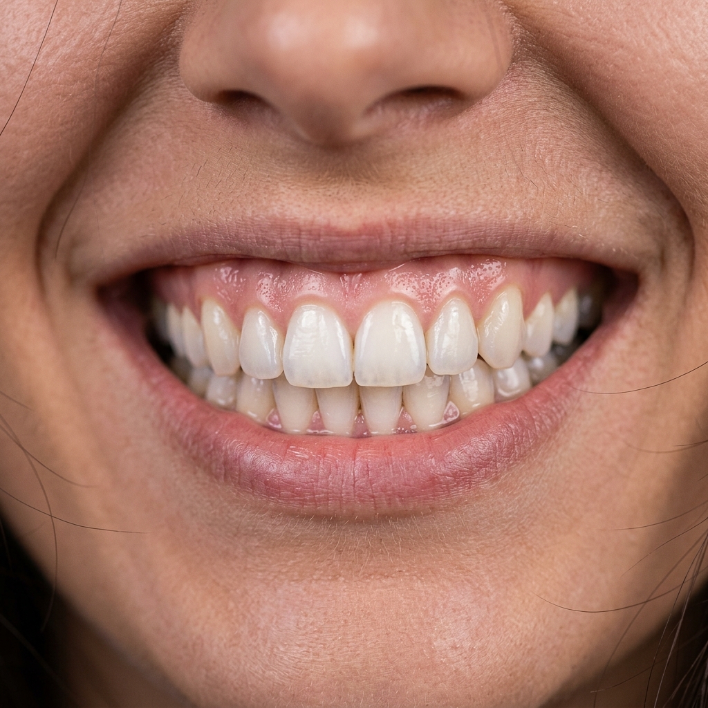 ابتسامة هوليوود بيضاء وطبيعية ومصطفة بشكل مثالي لمرضى تجميل الأسنان
