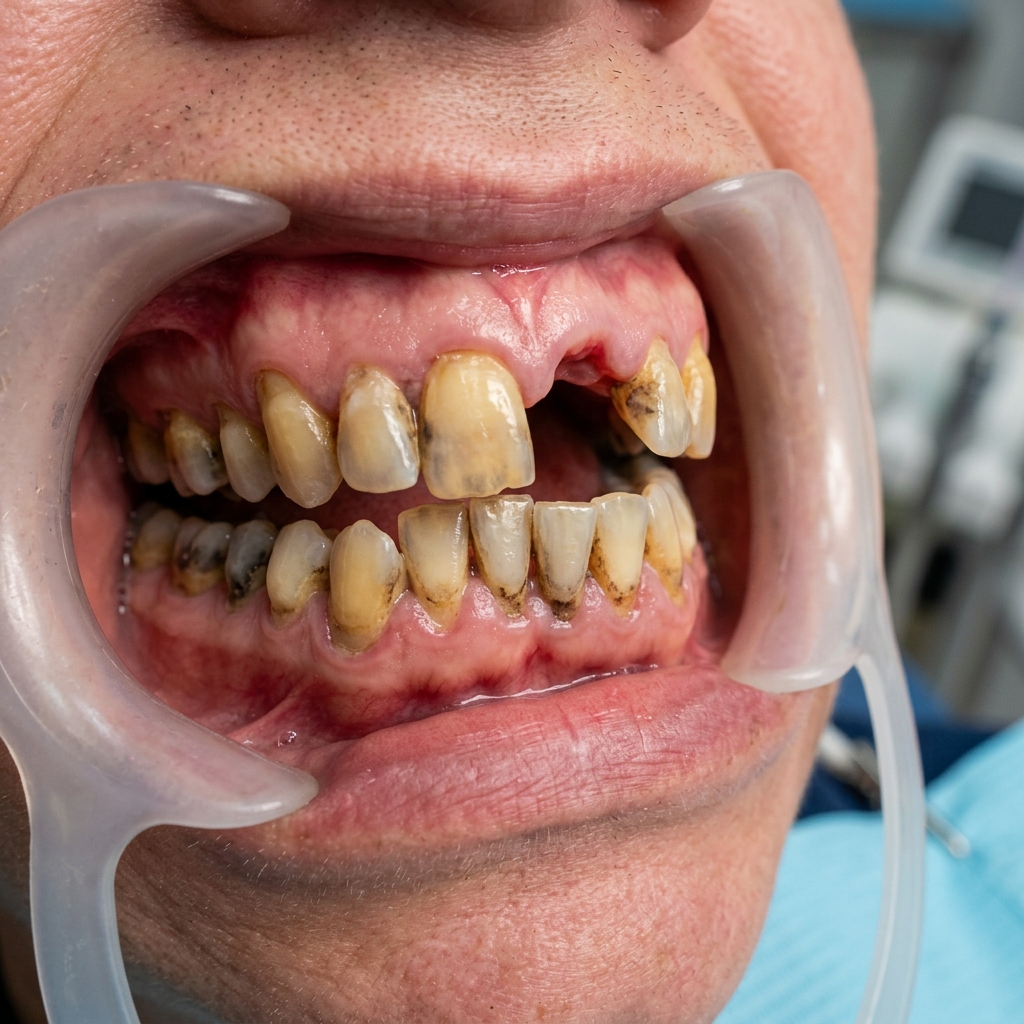 تجميل الأسنان وتركيب تيجان الزيركون - Before