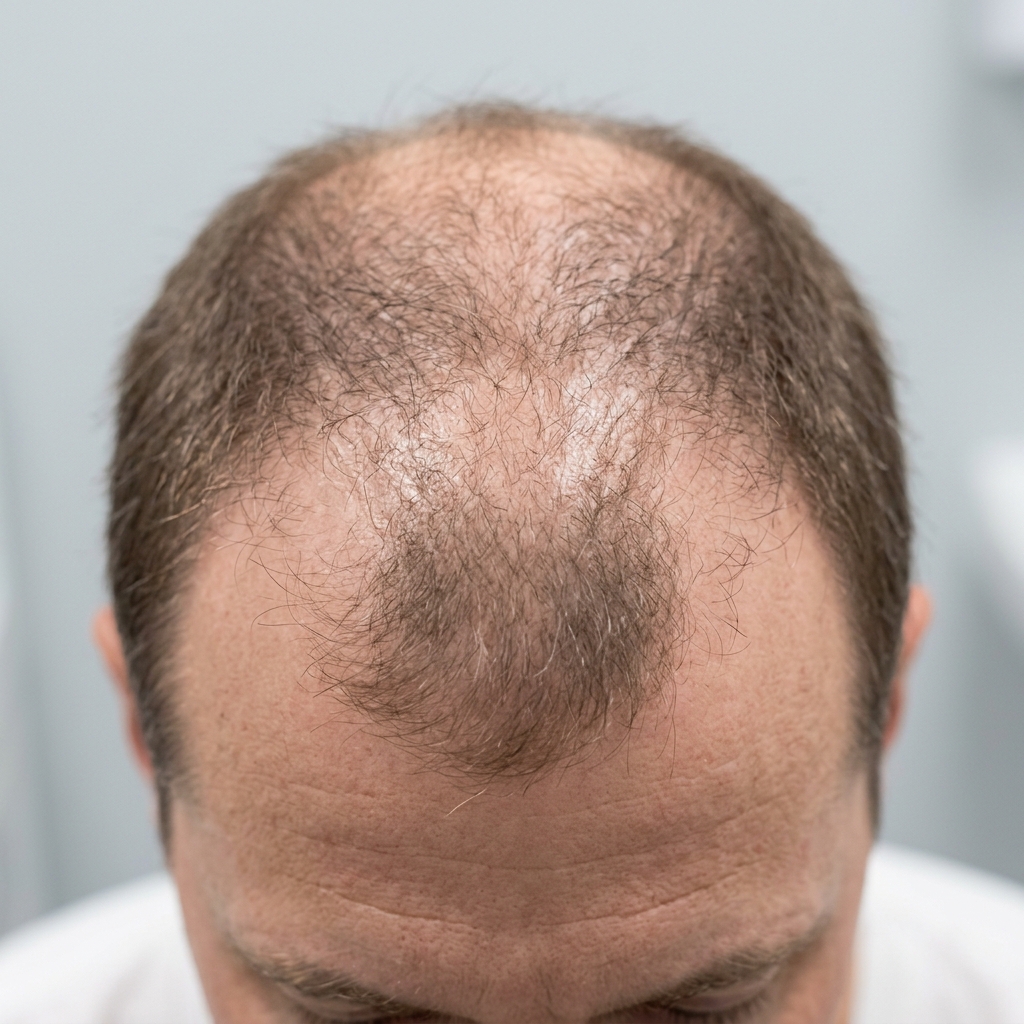 زراعة الشعر بتقنية DHI لشعر كثيف وطبيعي - Before