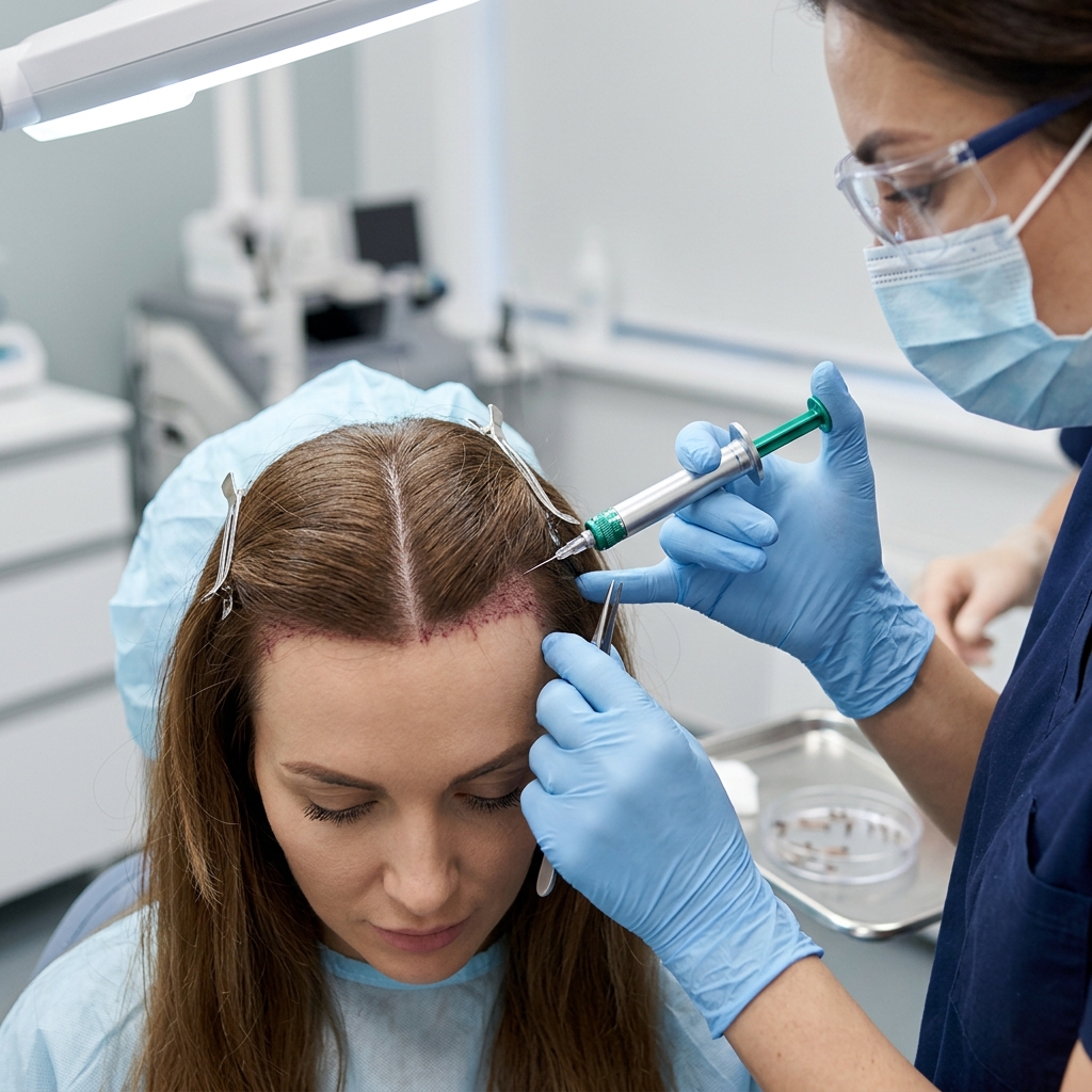 تقنية DHI بدون حلاقة في زراعة الشعر للنساء